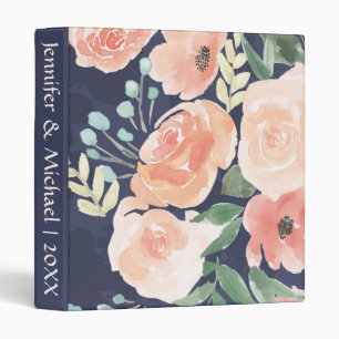 Classeur Pêche de floraison du plaisir et roses et pavot