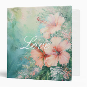 Classeur Pêche tropicale Hibiscus blanc Amour floral