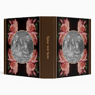 Classeur Pêcher Rose Floral Vintage Ajouter votre propre ph
