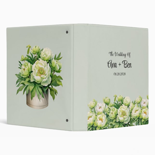 Classeur Peine verte et blanche Élégant mariage Album photo (Arrière-plan)