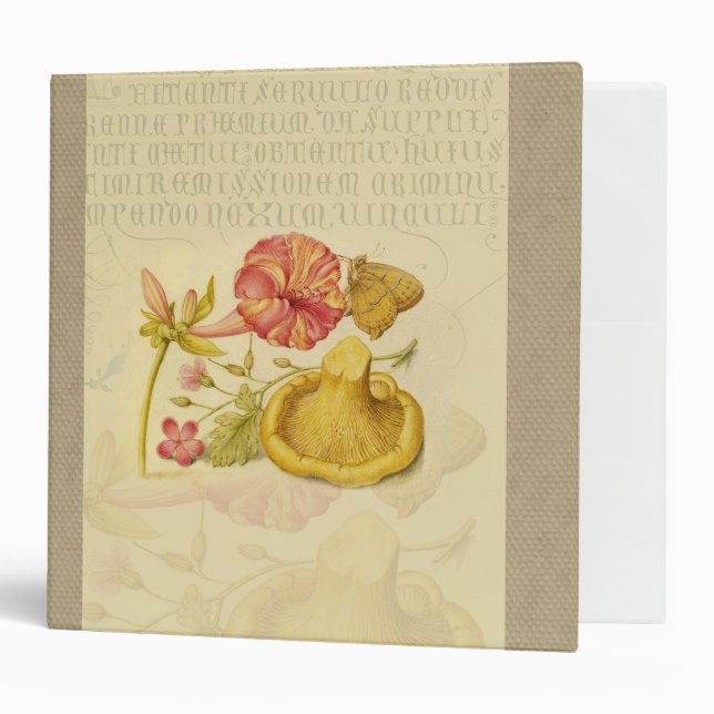 Classeur Peinture à l'aquarelle des champignons papillons (Devant/intérieur)