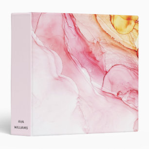 Classeur Peinture à l'encre rose abstraite