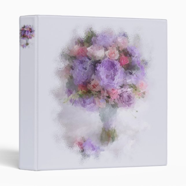 Classeur Peinture à l'huile de fleurs Élégante moderne Modè (Devant/Côté)