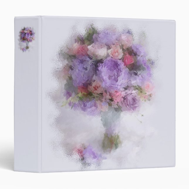 Classeur Peinture Abstraite moderne à l'huile Fleurs Art él (Devant/Côté)