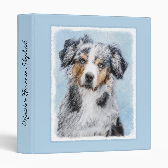 Classeur Peinture de berger américaine miniature - Chien Ar (Devant/Côté)