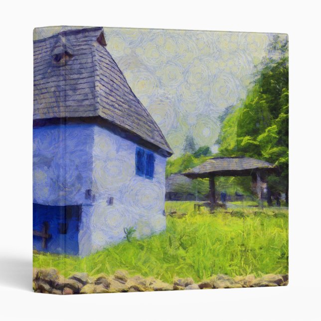 Classeur Peinture de maison bleue (Devant/Côté)
