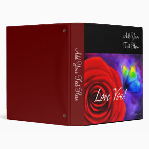 Classeur Peinture de papillon de rose rouge - multi