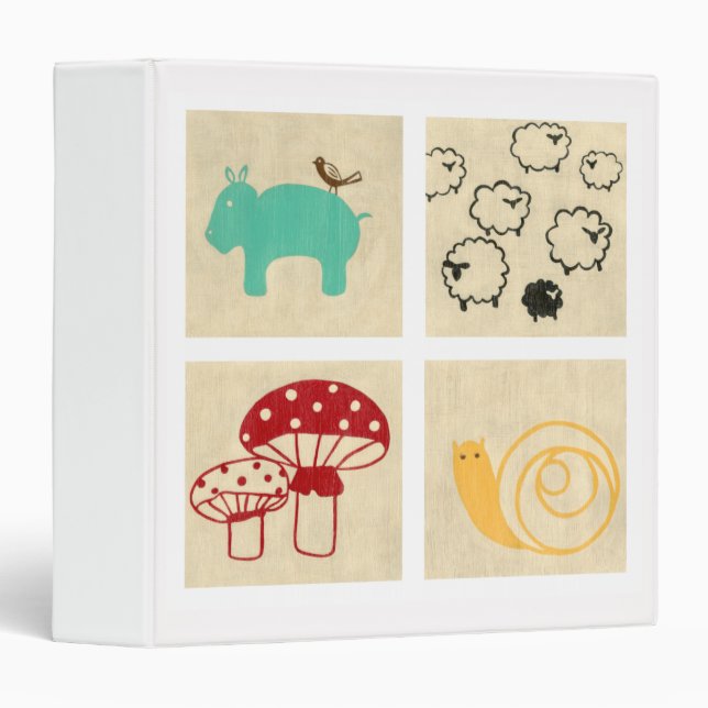 Classeur Peinture de quatre blocs de bois pour enfants (Devant/Côté)