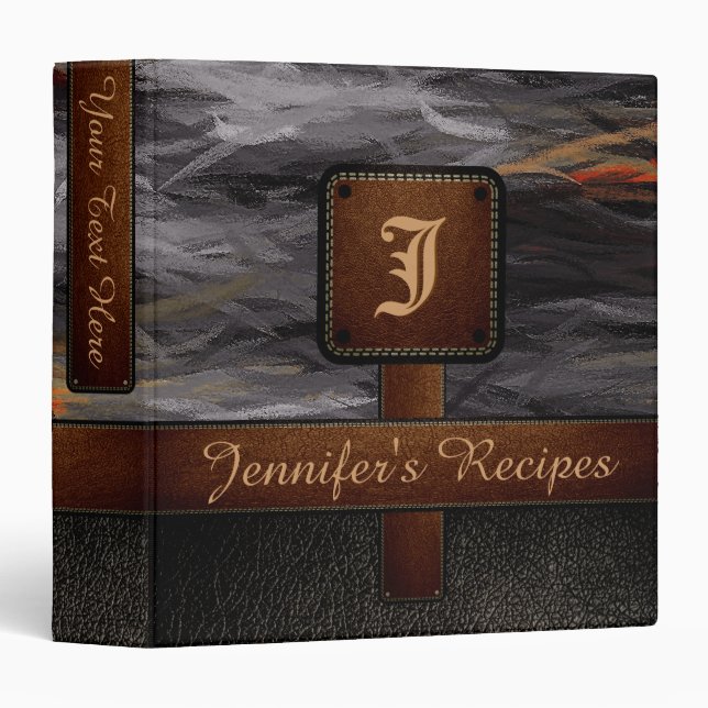 Classeur Peinture en cuir Arrière - plan Abstrait Look #21 (Devant/Côté)