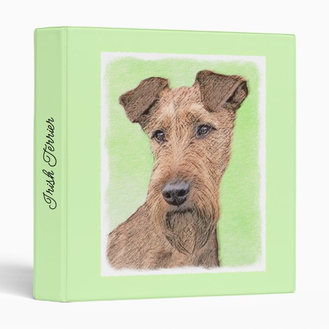 Classeur Peinture Irlandaise Terrier - Cute Original Chien  (Devant/Côté)