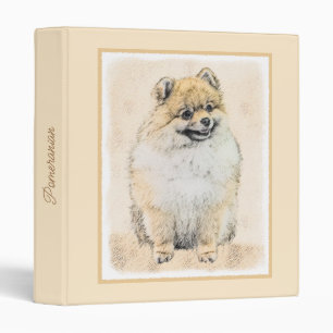 Classeur Peinture Poméranienne (orange) - Art Chien origina
