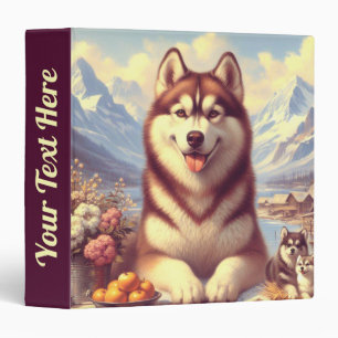 Classeur Peinture rétro Sibérienne Husky