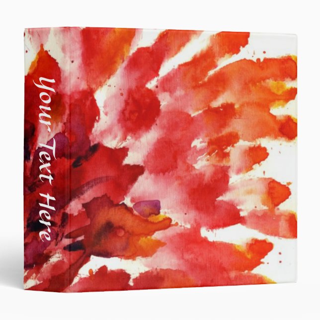 Classeur Peintures florales abstraites 5 d'aquarelle (Devant/Côté)