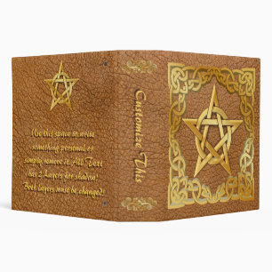 Classeur Pentacle en cuir fissuré personnalisé