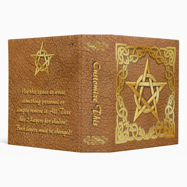 Classeur Pentacle en cuir fissuré personnalisé (Arrière-plan)