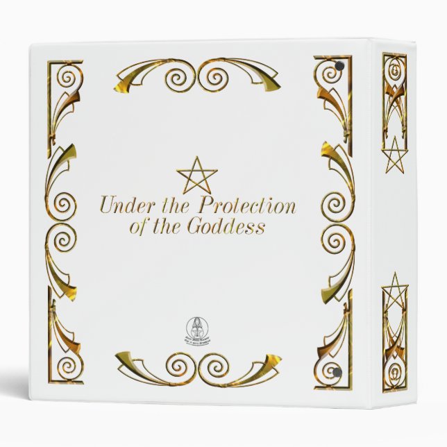 Classeur Pentacle, sous la protection de la déesse blanc (Dos/Côté)