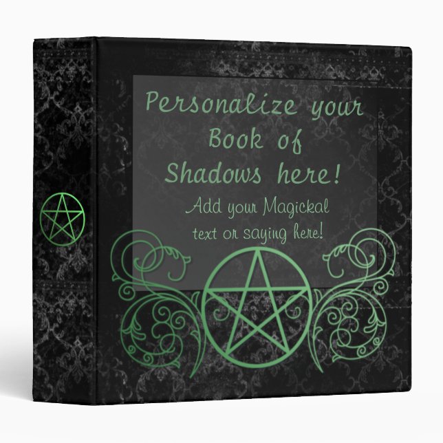Classeur Pentacle vert personnalisable (Devant/Côté)