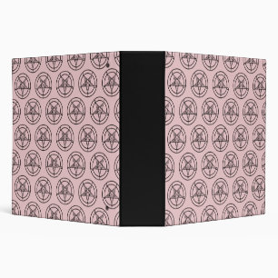 Classeur Pentagramme Baphomet rose Satanic Occulte 2 pouces