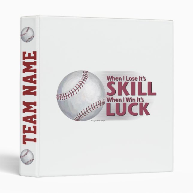 Classeur Perdre la compétence gagner la chance Baseball (Devant/Côté)