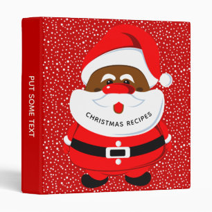 Classeur Père Noël afro-américain Noël vacances rouge