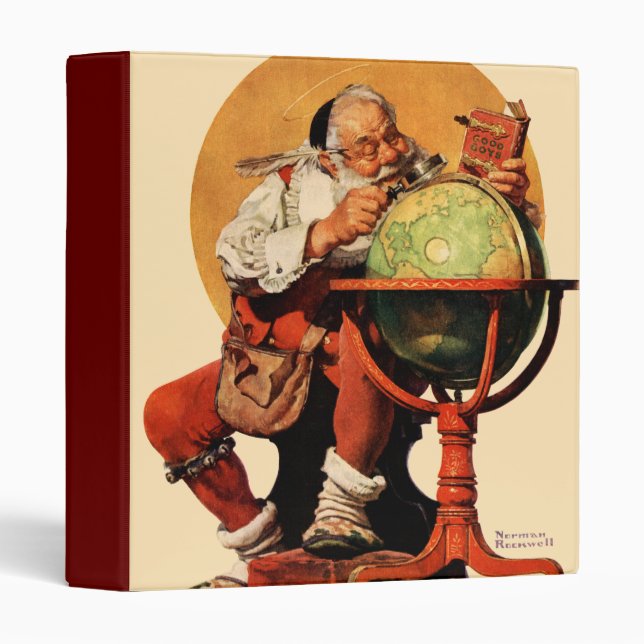Classeur Père Noël au globe (Devant/Côté)
