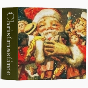 Classeur Père Noël avec des poupées