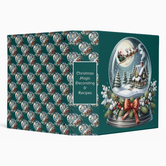Classeur Père Noël Sleigh Ride in Snow Globe Wonderland (Arrière-plan)