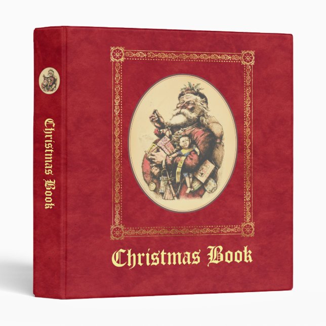 Classeur Père Noël vintage (Devant/Côté)