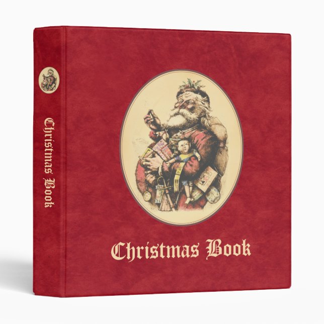 Classeur Père Noël vintage (Devant/Côté)
