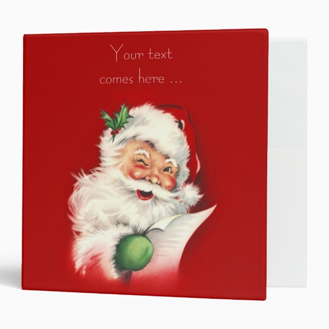 Classeur Père Noël vintage (Devant/intérieur)
