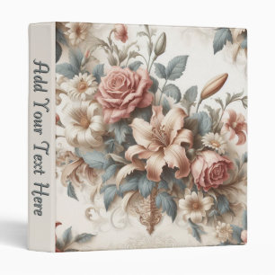 Classeur Perfection florale ancienne légère avec texte
