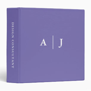 Classeur Périwinkle minimaliste violet à deux bordures Mono