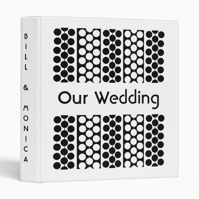 Classeur Perles noires et blanches (Devant/Côté)