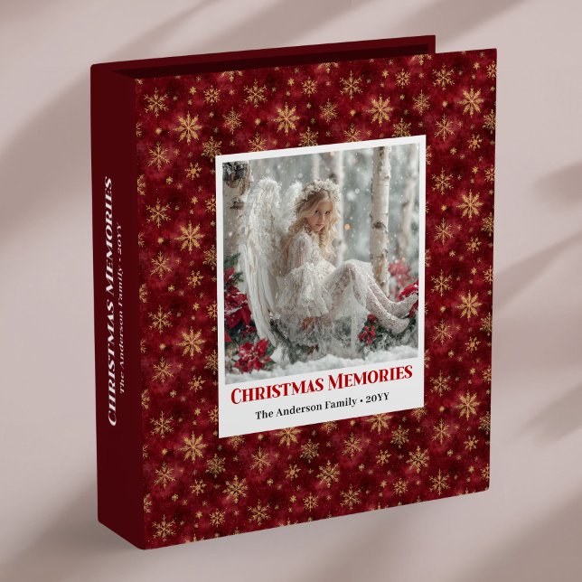 Classeur Personalized Angel Red Gold Custom Christmas Album (Personalized Angel Red Gold Custom Christmas Memory Album

)