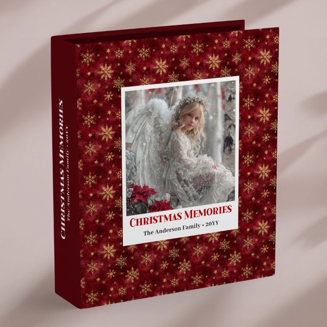 Classeur Personalized Angel Red Gold Editable Christmas  (Personalized Angel Red Gold Editable Christmas Memory Album

)
