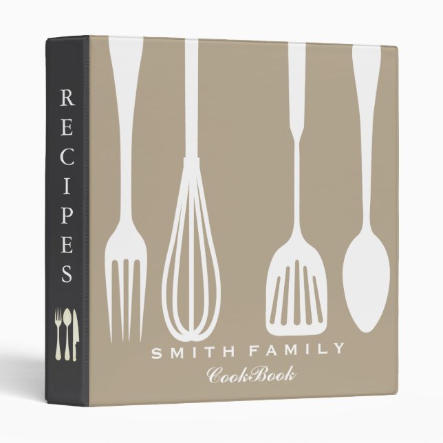Classeur Personalized Family Recipe Cookbook (Devant/Côté)