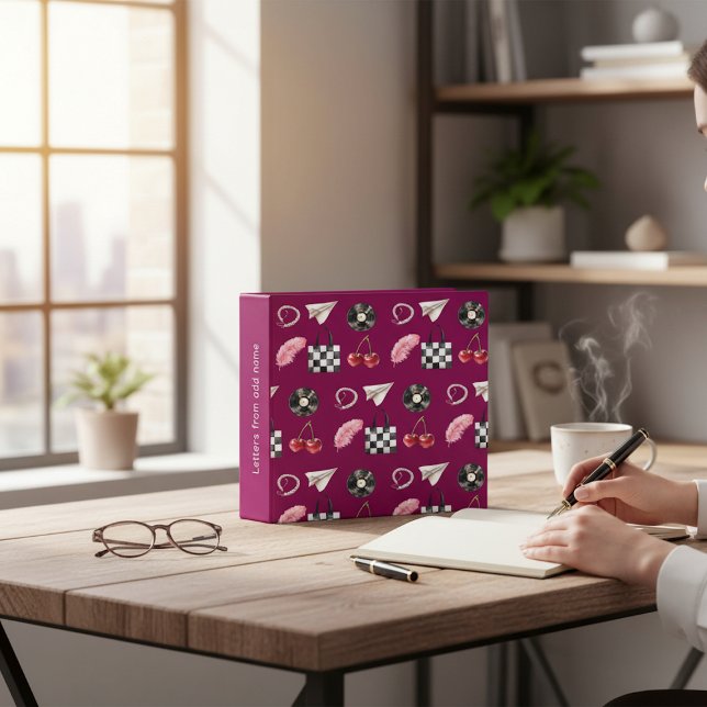 Classeur personalized modern Girly keepsake letters  (Créateur téléchargé)