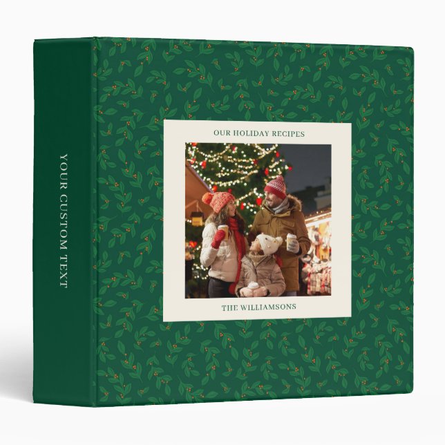 Classeur Personalized Photo Name Christmas Holiday Recipe (Devant/Côté)
