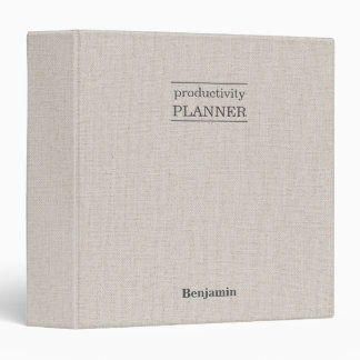 Classeur Personalized Planner Notes Gray Linen Look