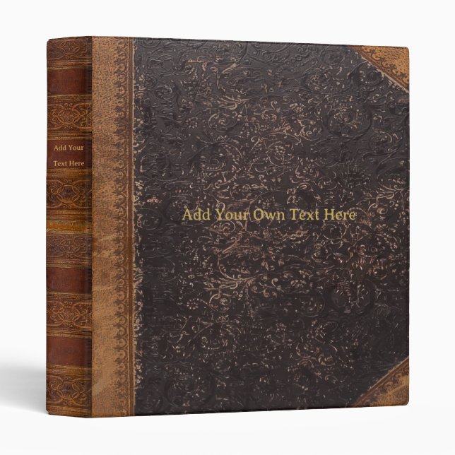 Classeur Personalized Vintage 3-Ring Binder (Devant/Côté)