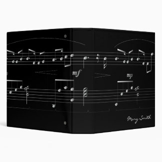 Classeur personnalisable chic de musique 1,5"