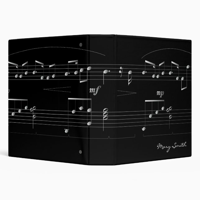 Classeur personnalisable chic de musique 1,5" (Arrière-plan)