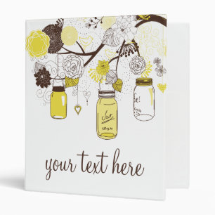 Classeur personnalisable floral jaune de pots de