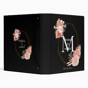 Classeur Personnalisable Monogramme Boho Floral Heart 3 ann