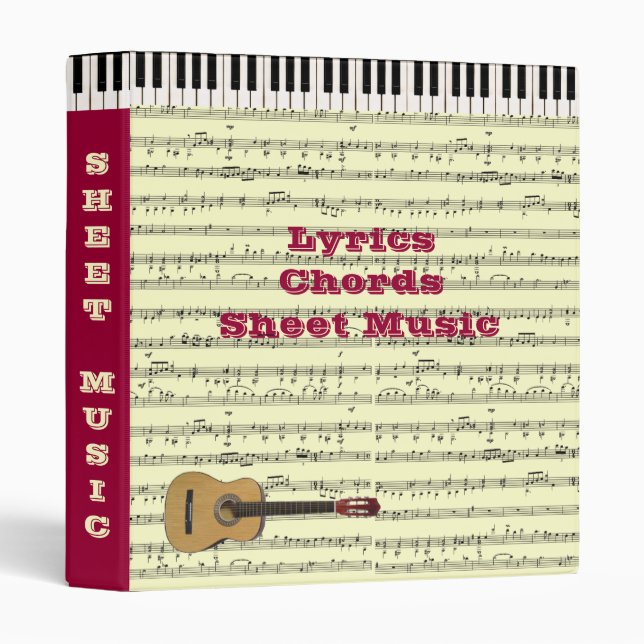 Classeur (Personnalisable) Musique (Devant/Côté)