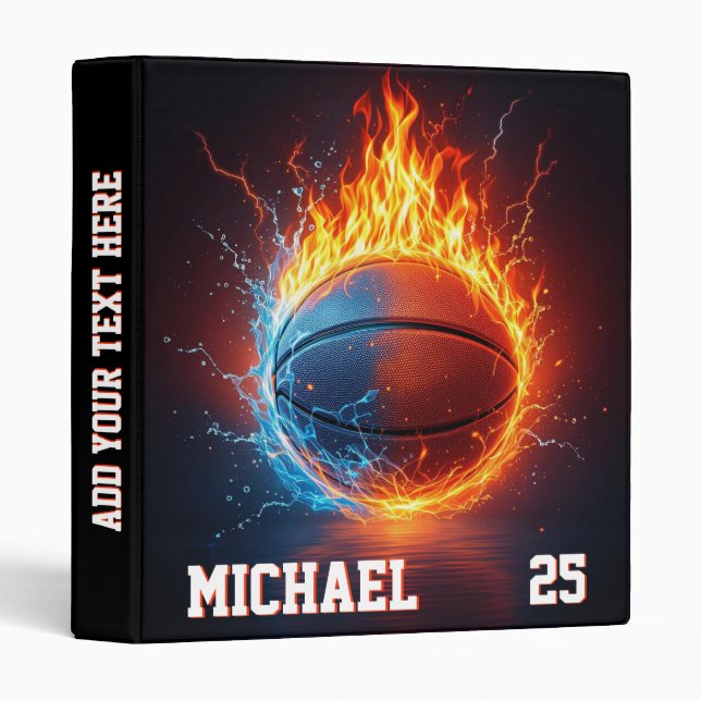 Classeur Personnalisé Ajoutez Votre Nom Et Numéro De Basket (Devant/Côté)