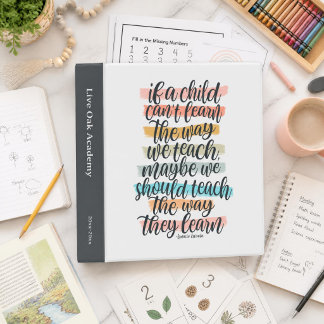 Classeur personnalisé avec citation pour l'école à