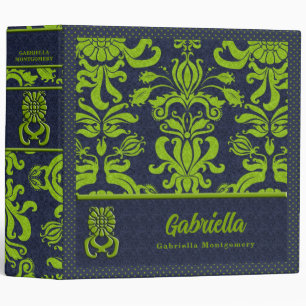 Classeur personnalisé avec point Polka bleu et ver