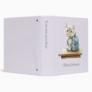 Classeur personnalisé avec un adorable chaton et u