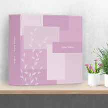 Classeur Personnalisé Botanique Mauve Rose Moderne